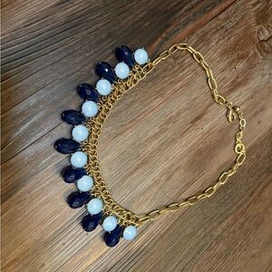 Elegant Gold and Blue Statement Necklace